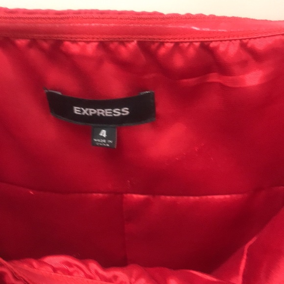 Gorgeous strapless red satin dress from Express - used condition - Picture 2 of 7